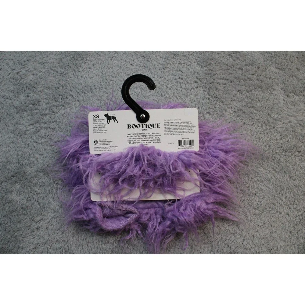 Bootique Purple Shaggy Monster Dog Costume 2-Piece Set XS Halloween